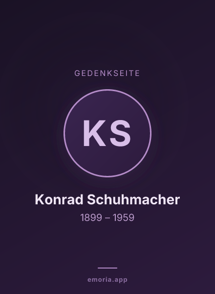 Gedenkportrait von Konrad Schuhmacher