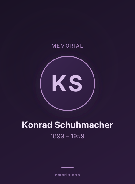 Memorial portrait of Konrad Schuhmacher