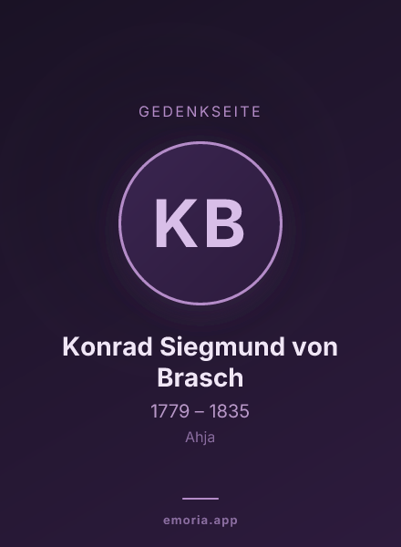 Gedenkportrait von Konrad Siegmund von Brasch