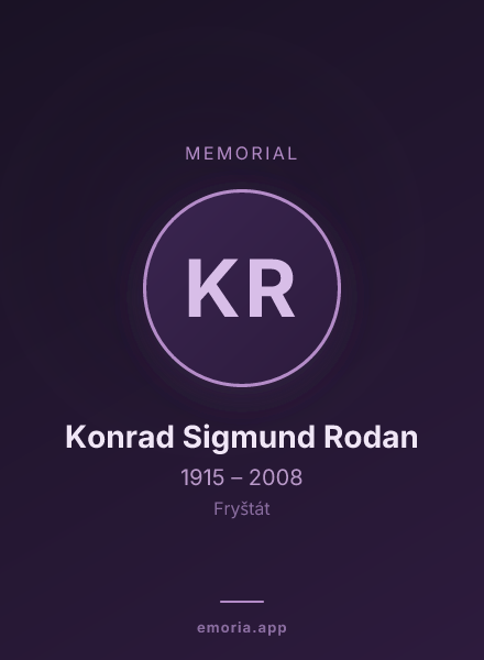 Memorial portrait of Konrad Sigmund Rodan