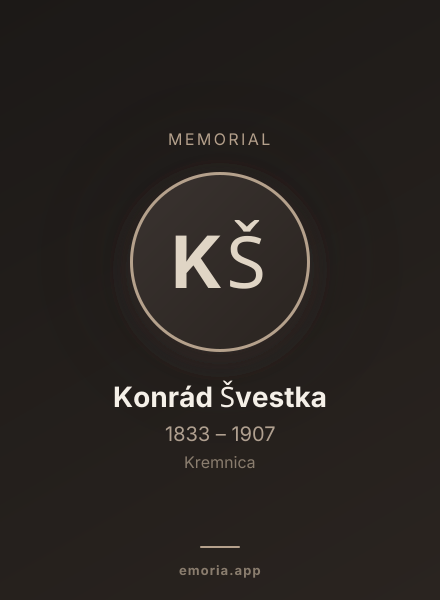 Memorial portrait of Konrád Švestka