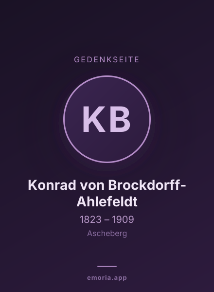 Gedenkportrait von Konrad von Brockdorff-Ahlefeldt