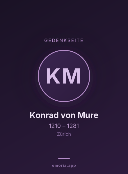 Gedenkportrait von Konrad von Mure