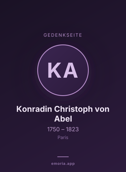 Gedenkportrait von Konradin Christoph von Abel