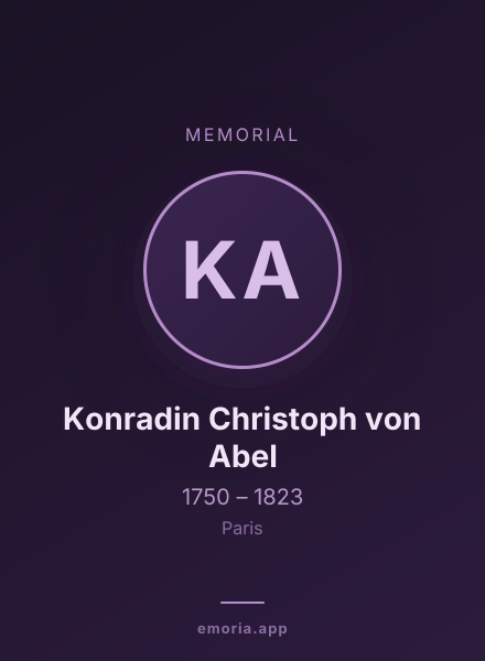 Memorial portrait of Konradin Christoph von Abel