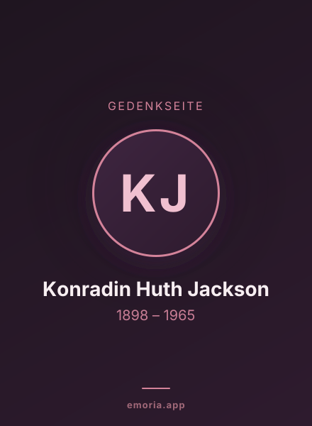 Gedenkportrait von Konradin Huth Jackson