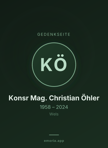 Gedenkportrait von Konsr Mag. Christian Öhler