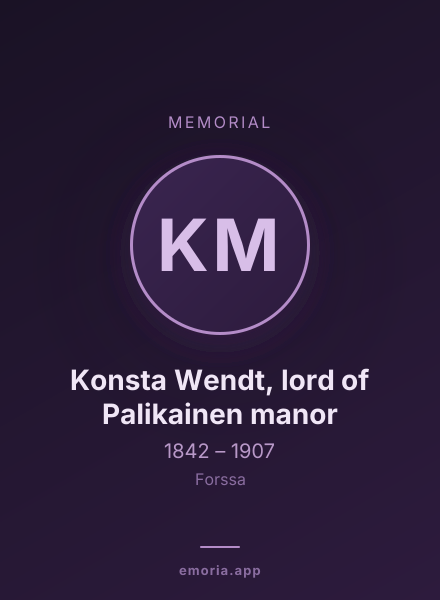 Memorial portrait of Konsta Wendt, lord of Palikainen manor