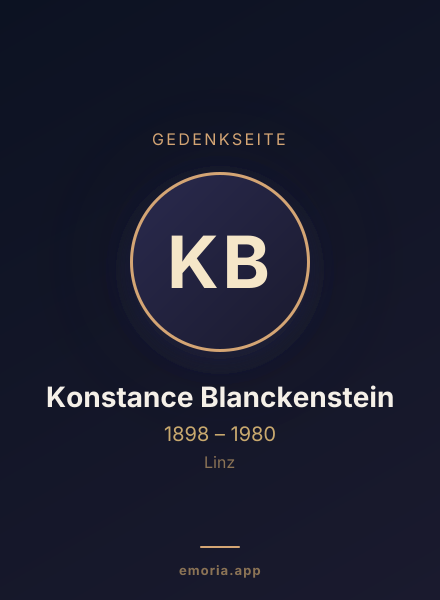 Gedenkportrait von Konstance Blanckenstein