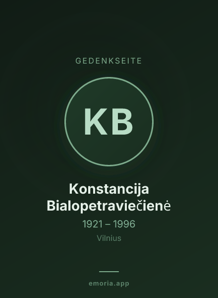 Gedenkportrait von Konstancija Bialopetraviečienė