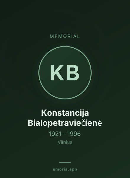 Memorial portrait of Konstancija Bialopetraviečienė
