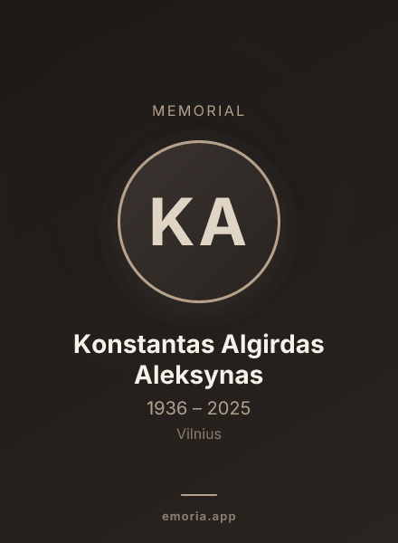 Memorial portrait of Konstantas Algirdas Aleksynas