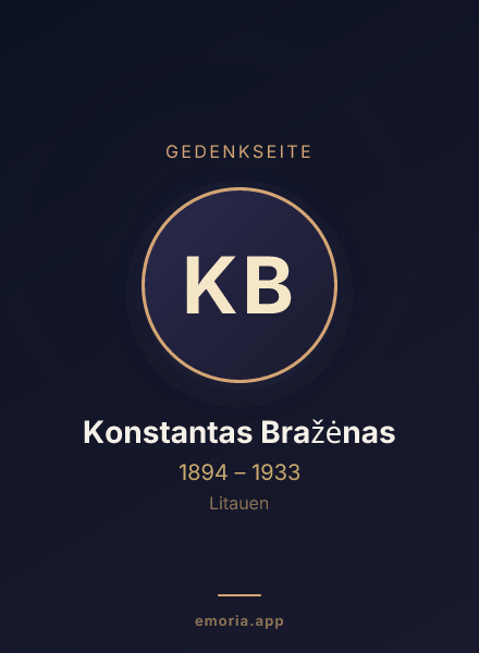 Gedenkportrait von Konstantas Bražėnas