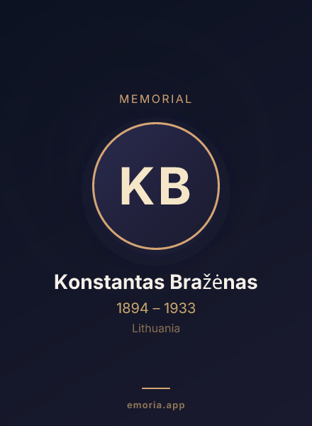 Memorial portrait of Konstantas Bražėnas