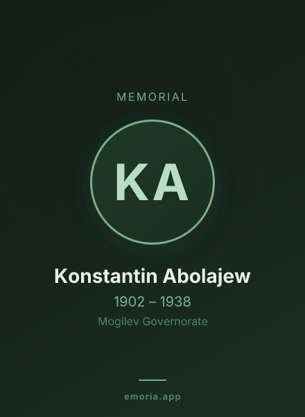 Memorial portrait of Konstantin Abolajew