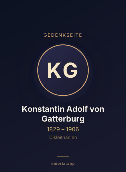Gedenkportrait von Konstantin Adolf von Gatterburg