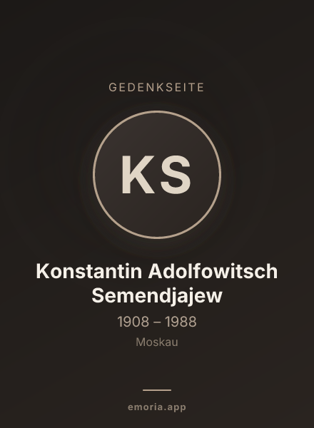 Gedenkportrait von Konstantin Adolfowitsch Semendjajew