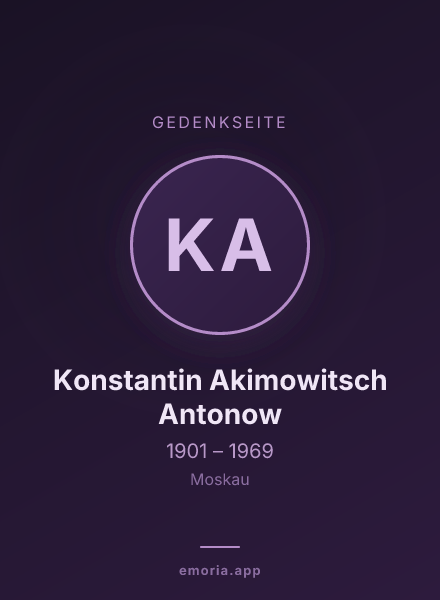 Gedenkportrait von Konstantin Akimowitsch Antonow