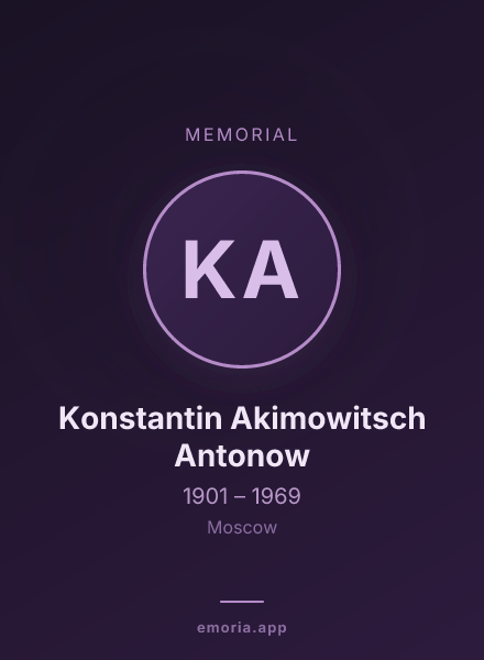Memorial portrait of Konstantin Akimowitsch Antonow