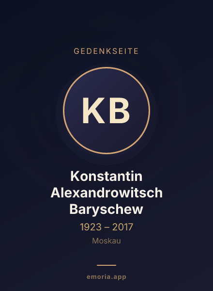 Gedenkportrait von Konstantin Alexandrowitsch Baryschew