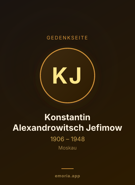 Gedenkportrait von Konstantin Alexandrowitsch Jefimow