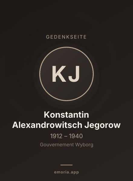 Gedenkportrait von Konstantin Alexandrowitsch Jegorow