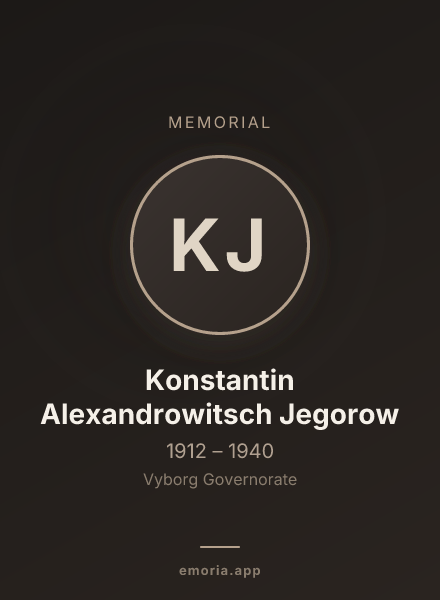 Memorial portrait of Konstantin Alexandrowitsch Jegorow