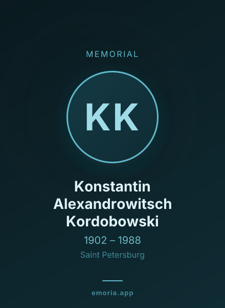 Memorial portrait of Konstantin Alexandrowitsch Kordobowski