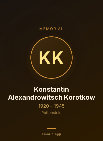 Memorial portrait of Konstantin Alexandrowitsch Korotkow