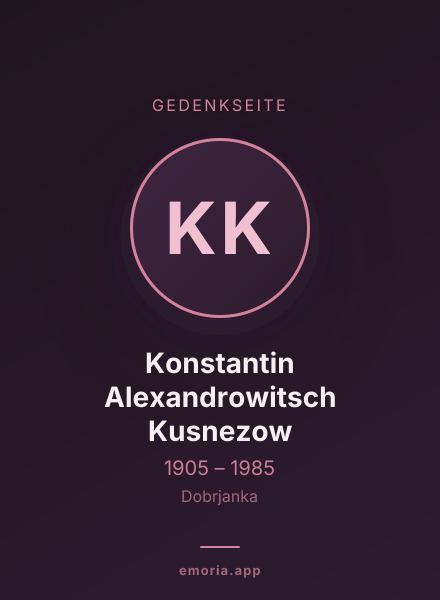 Gedenkportrait von Konstantin Alexandrowitsch Kusnezow