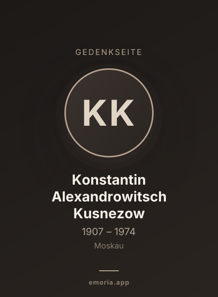 Gedenkportrait von Konstantin Alexandrowitsch Kusnezow