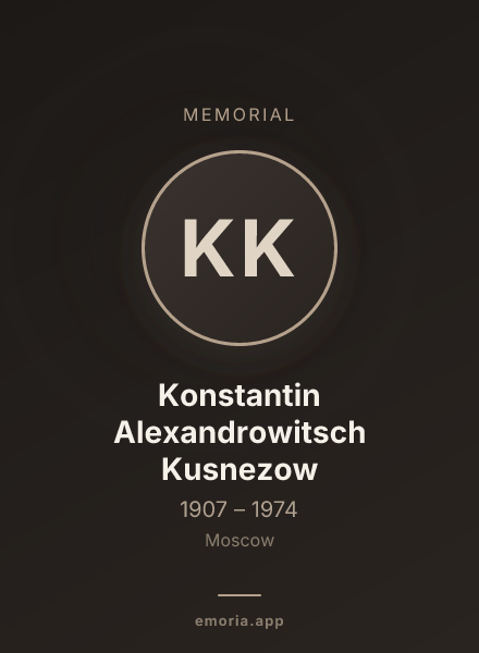 Memorial portrait of Konstantin Alexandrowitsch Kusnezow
