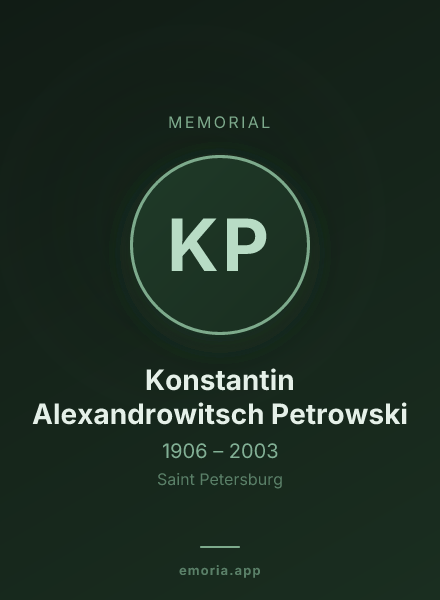 Memorial portrait of Konstantin Alexandrowitsch Petrowski