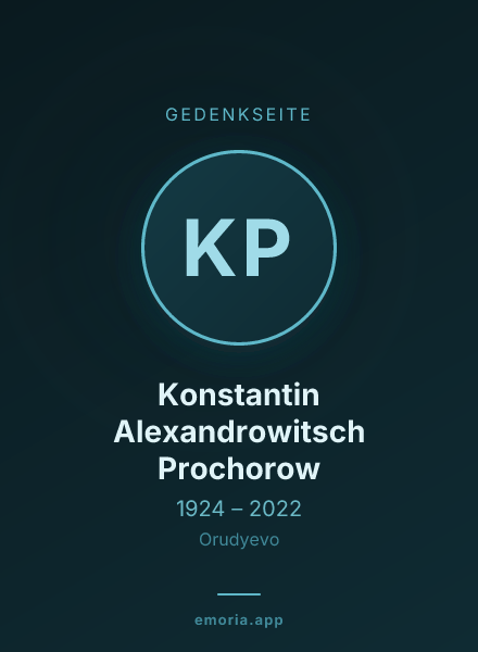 Gedenkportrait von Konstantin Alexandrowitsch Prochorow