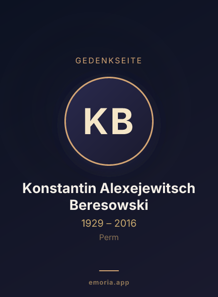 Gedenkportrait von Konstantin Alexejewitsch Beresowski