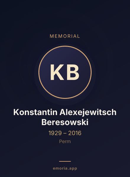 Memorial portrait of Konstantin Alexejewitsch Beresowski