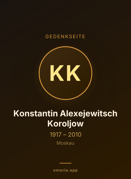 Gedenkportrait von Konstantin Alexejewitsch Koroljow