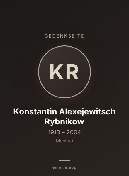 Gedenkportrait von Konstantin Alexejewitsch Rybnikow