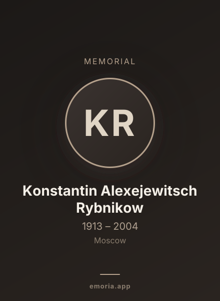 Memorial portrait of Konstantin Alexejewitsch Rybnikow