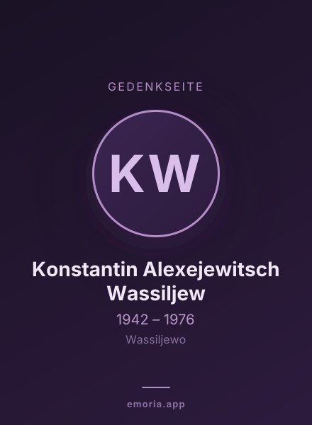 Gedenkportrait von Konstantin Alexejewitsch Wassiljew