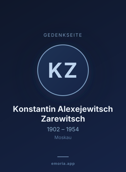 Gedenkportrait von Konstantin Alexejewitsch Zarewitsch