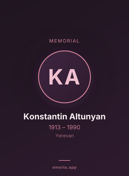 Memorial portrait of Konstantin Altunyan
