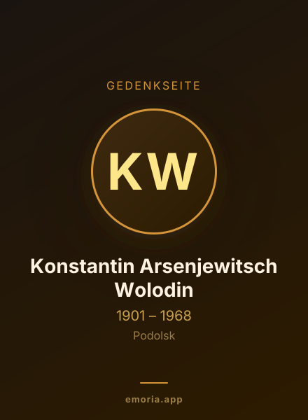 Gedenkportrait von Konstantin Arsenjewitsch Wolodin