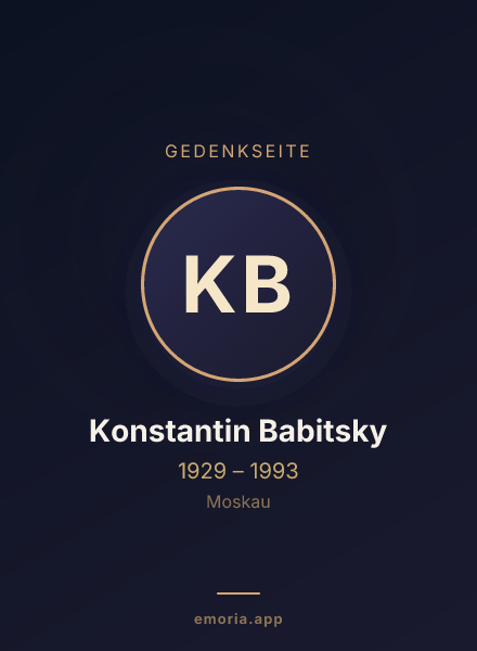 Gedenkportrait von Konstantin Babitsky