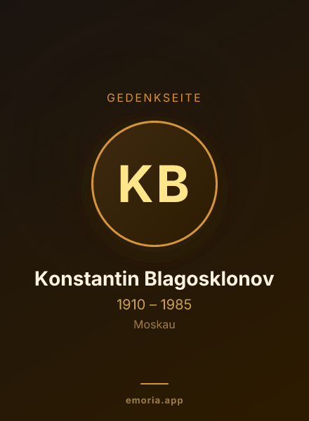 Gedenkportrait von Konstantin Blagosklonov
