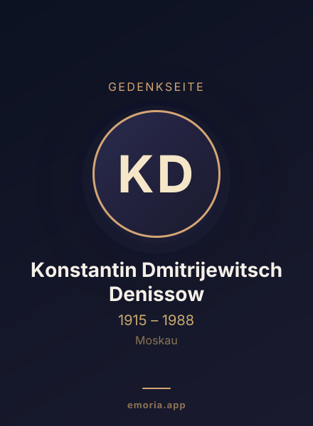 Gedenkportrait von Konstantin Dmitrijewitsch Denissow