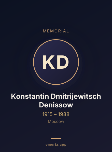 Memorial portrait of Konstantin Dmitrijewitsch Denissow