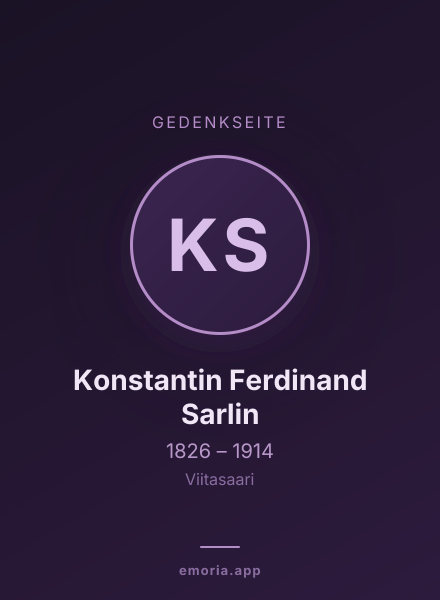 Gedenkportrait von Konstantin Ferdinand Sarlin