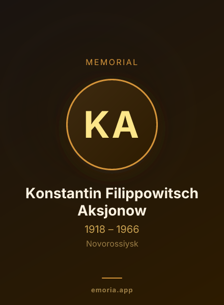 Memorial portrait of Konstantin Filippowitsch Aksjonow
