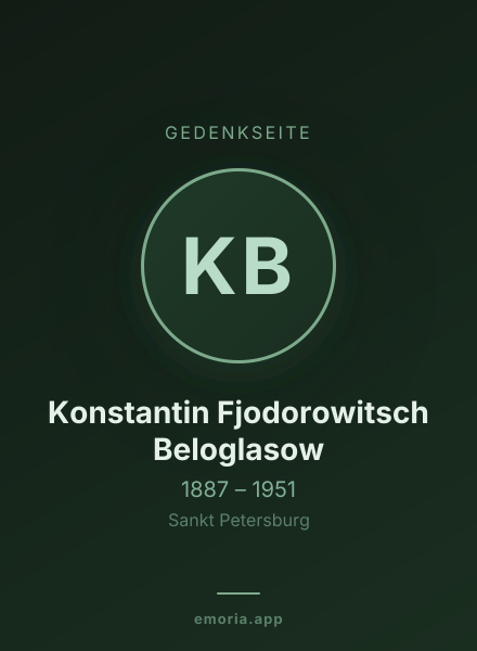 Gedenkportrait von Konstantin Fjodorowitsch Beloglasow